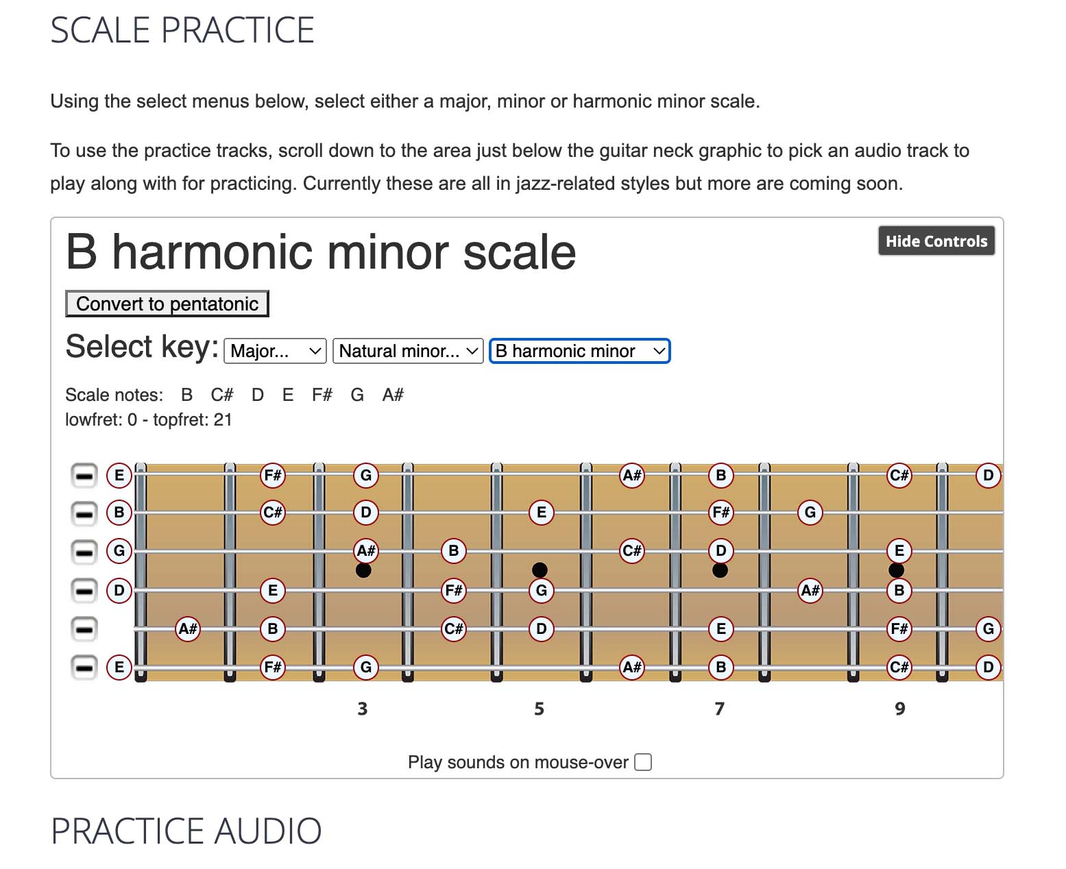 Scale practice tool